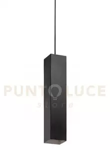Look square sospensione 1 luce attacco gu10 d.6x40cm nero