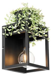 Applique da parete industriale nera con mensola - Cage Rack