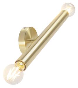 Lampada da parete vintage oro 2 luci - Tubi