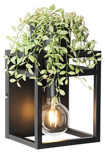 Applique da parete industriale nera con mensola - Cage Rack