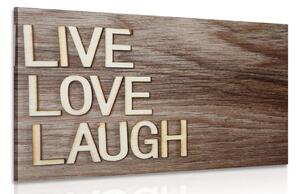 Stampa su tela – Con parole - Live Love Laugh