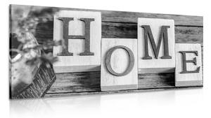 Quadro su tela – Lettere Home in bianco e nero