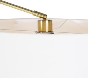 Piantana moderna oro con paralume bianco 50 cm orientabile - Editor