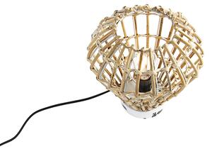 Lampada da tavolo rustica in bambù con bianco - Canna Diamond