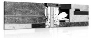 Quadro su tela – Astrazione floreale in bianco e nero