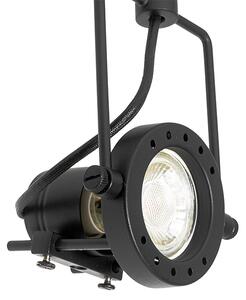 Sistema di illuminazione a binario moderno con 3 faretti neri monofase - Iconic Suplux