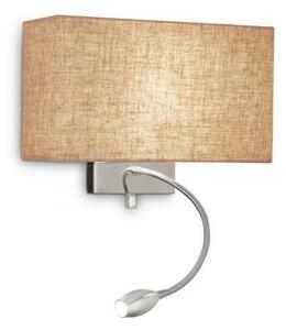 Hotel applique led 3000k 1,5w 50 lm + 1 luce attacco e27 doppio in