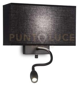 Hotel applique led 3000k 1,5w 50 lm + 1 luce attacco e27 doppio in
