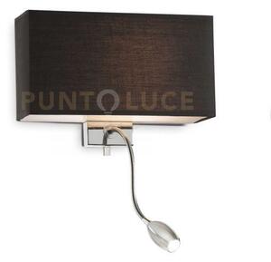 Hotel applique led 3000k 1,5w 50 lm + 1 luce attacco e27 doppio in