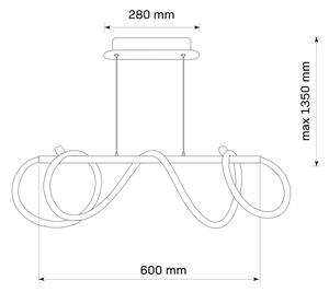 Lampadario LED a sospensione con filo EMMA LED/38W/230V oro