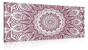 Quadro su tela – Mandala armonia su sfondo rosa