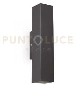 Look square applique a parete 2 luci attacco gu10 nero 30cm l.6cm l