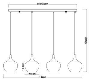 Globo 15548-4HG - Lampadario a sospensione con filo MAXY 4xE27/40W/230V rame
