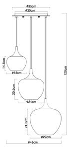 Globo 15548-3HG - Lampadario a sospensione con filo MAXY 3xE27/40W/230V rame