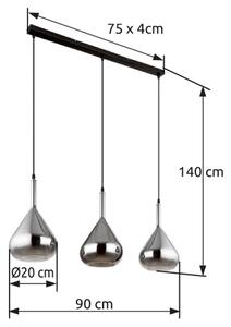 Globo 15542-3 - Lampadario a sospensione con filo GEEKY 3xE27/60W/230V nero