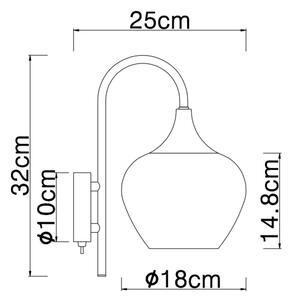 Globo 15548WG - Applique MAXY 1xE27/40W/230V rame