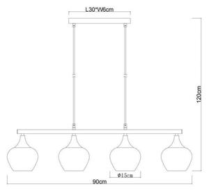 Globo 15548-4H1 - Lampadario a sospensione con filo MAXY 4xE27/40W/230V nero