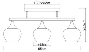 Globo 15548-3D1 - Lampadario a plafone MAXY 3xE27/40W/230V nero