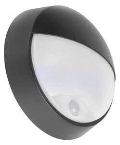 Lampada da parete per esterni nera con LED e sensore di movimento IP54 - Hortus