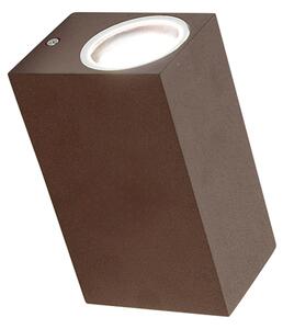 Applique da parete industriale marrone ruggine 2 luci IP44 - Baleno