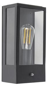 Lampada da parete per esterni nera con sensore crepuscolare - Rotterdam