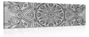 Stampa su tela – Mandala con tocco antico in bianco e nero