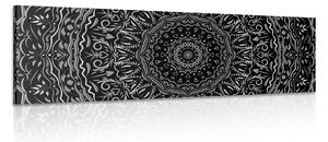 Quadro su tela – Mandala in stile vintage in bianco e nero