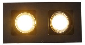 Faretto da incasso nero rettangolare 2 luci - Qure