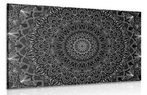 Quadro su tela – Mandala decorativa dettagliata in bianco e nero