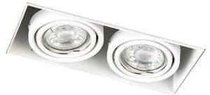 Faretto incasso bianco GU10 orientabile e inclinabile senza cornice 2 luci - Oneon