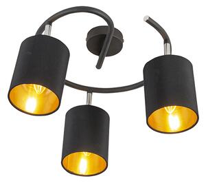 Lampada da soffitto moderna intelligente nera incl. 3 WiFi B35 - Lofty