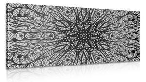 Stampa su tela – Ornamento etnico unico in bianco e nero