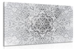 Stampa su tela – Mandala etnica in bianco e nero
