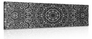 Stampa su tela – Mandala dell'amore in bianco e nero