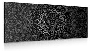 Quadro su tela – Mandala vintage in stile indiano in bianco e nero
