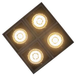 Faretto di design nero 4 luci - Qubo Honey