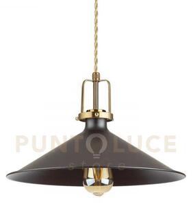 Eris sospensione in metallo nera e oro 1 luce attacco e27 d.36cm