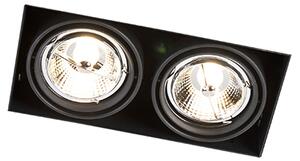 Set di 6 faretti incassati neri GU10 AR70 senza cornice 2 luci - Oneon
