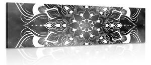 Quadro su tela – Mandala moderna con motivo orientale in bianco e nero