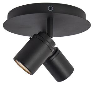 Faretto moderno per bagno nero 2 luci IP44 - Ducha