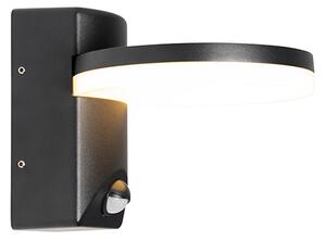 Lampada da parete per esterni nera con LED IP54 sensore di movimento - Esmee