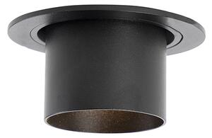 Set di 6 faretti da incasso moderni neri rotondi inclinabili - Installa