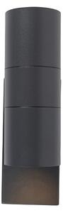 Lampada da parete per esterni grigio scuro 2 luci con sensore crepuscolare - Duo