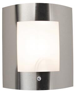 Lampada da parete per esterni in acciaio IP44 con sensore crepuscolare - Emmerald