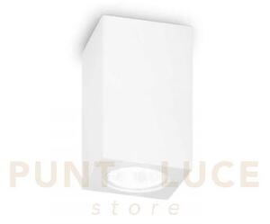 Look square lampada da soffitto in gesso bianco 1 luce attacco gu10