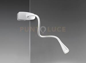 Lampada da tavolo in plastica bianco clip snake orientabile con pin