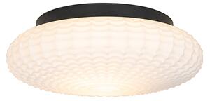 Plafoniera classica nera con vetro opalino 35 cm IP44 - Nohmi