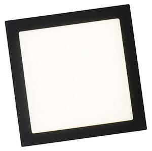 Plafoniera moderna nera quadrata incl. LED IP44 - Lys