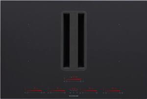Silverline 7110.8.733.01 Flow In Pro Piano Cottura Induzione con Cappa Aspirante 4 Fuochi Larghezza 85 cm colore Nero