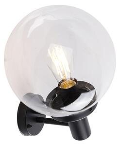 Lampada da parete per esterni nera con sfera in plastica IP44 acciaio inossidabile - Sfera